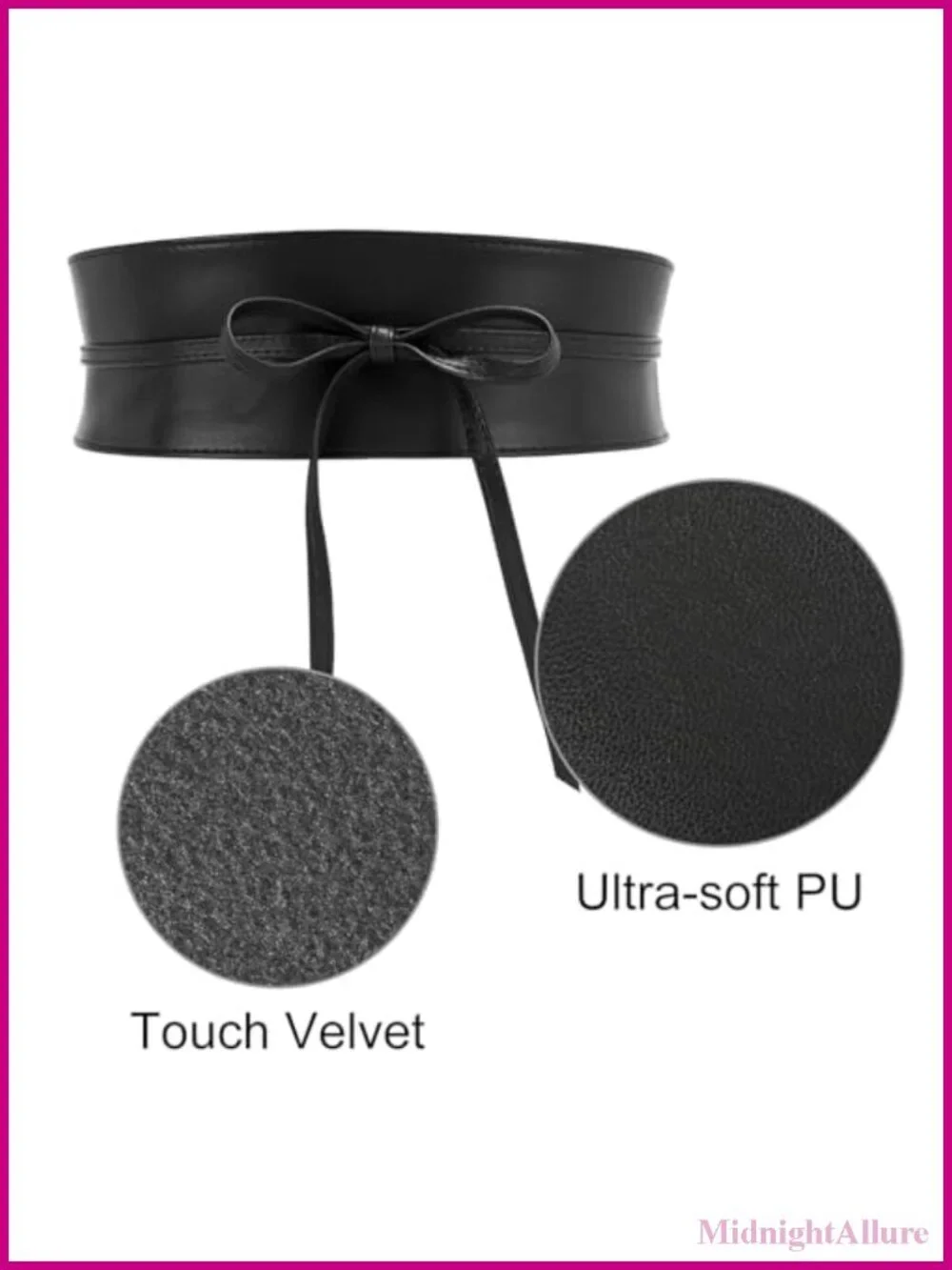 Faux Leather Obi Waist Belt Self Tie Wrap Bowknot Women's Wide Dress Belt